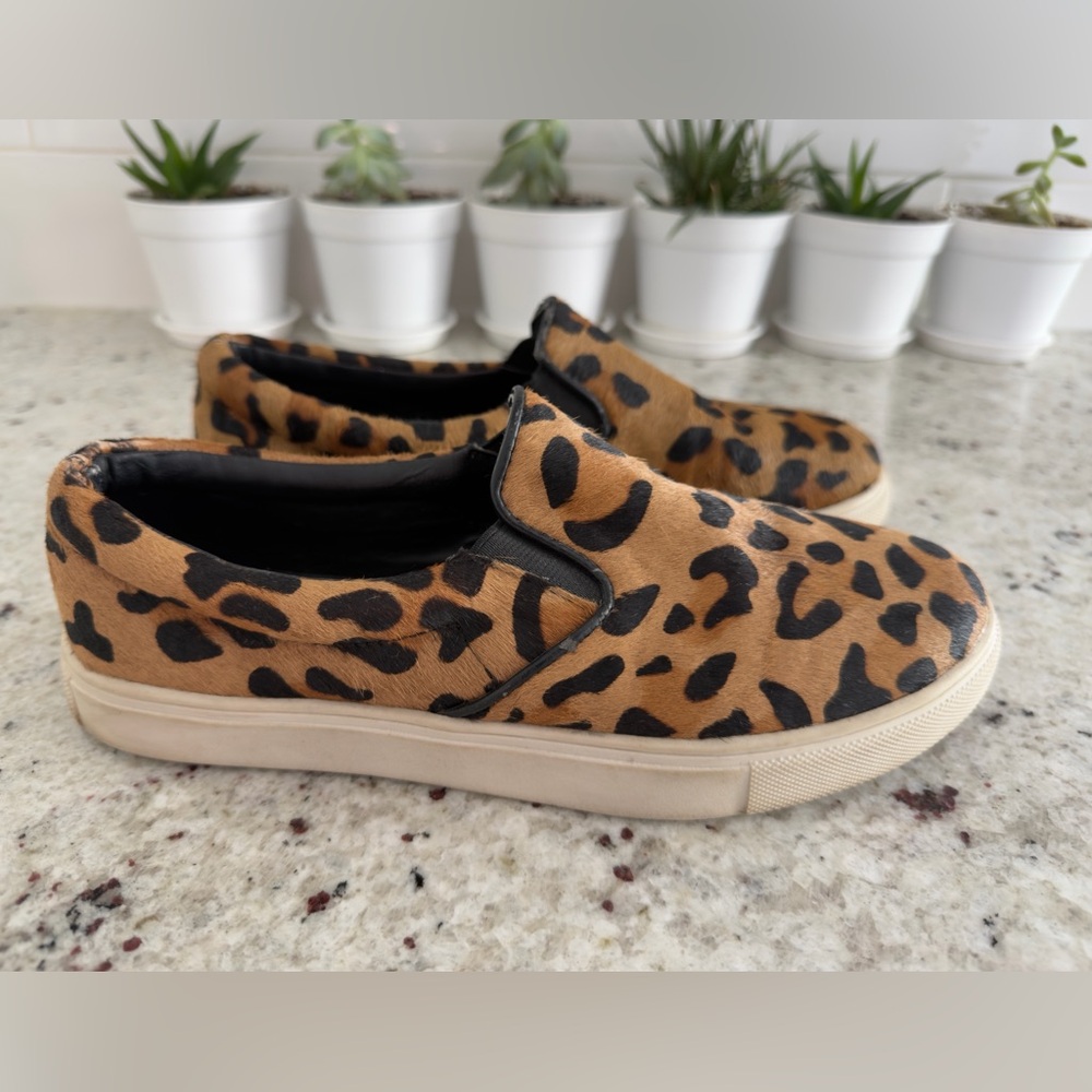 Steve Madden Leopard Haircalf Slip-On Sneakers | Women’s‎ 7.5 | Animal Print